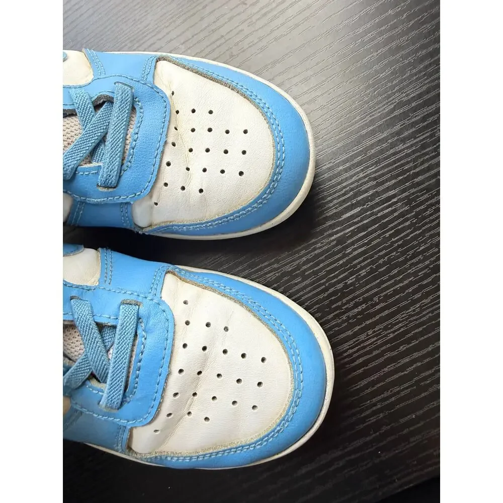 Nike Court Borough Mid Kids Shoes Size 1Y Blue White High Top Sneakers - Picture 2 of 9